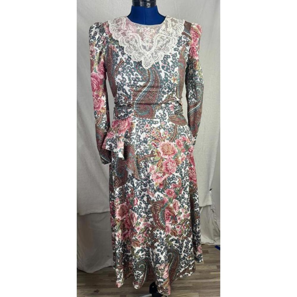david benjamin vintage floral paisley prairie dress lace cottagecore‎ romantic